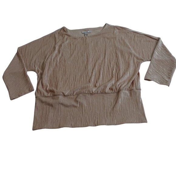 Chicos Velvet Crinkle Banded Blouson Top Rose Smoke Women Size 2 US Size L NEW - Picture 2 of 11